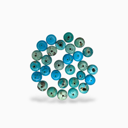 Natural Turquoise (Feroza) Rondelle Beads 2.80 - 3 Carats 8 mm