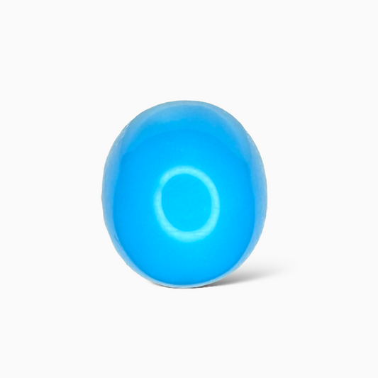 Natural Arizona Turquoise (Feroza) Stone 15.64 Carats Oval Cabochon Shape (14.48x12.96x10.64 mm)