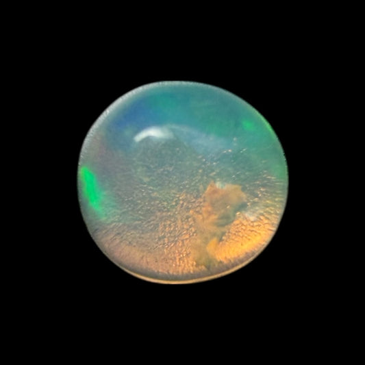 Natural White Ethiopian Opal Stone 0.15 Carats Round Cabochon Shape Size 4 mm