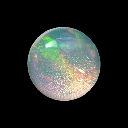 Natural White Ethiopian Opal Stone 0.16 Carats Round Cabochon Shape Size 4 mm