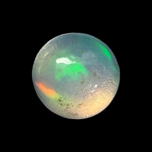 Natural White Ethiopian Opal Stone 0.17 Carats Round Cabochon Shape Size 4 mm