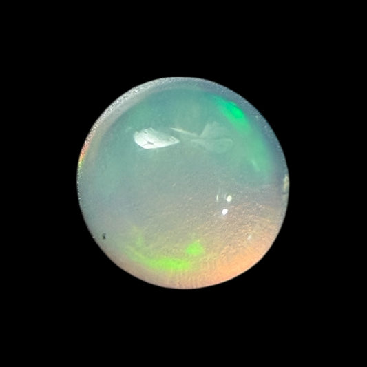 Natural White Ethiopian Opal Stone 0.18 Carats Round Cabochon Shape Size 4 mm