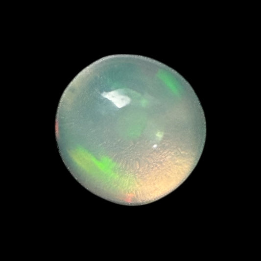 Natural White Ethiopian Opal Stone 0.19 Carats Round Cabochon Shape Size 4 mm