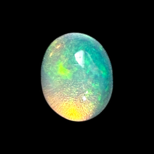 Natural White Ethiopian Opal Stone 0.22 Carats Oval Cabochon Shape 5 x 4 mm