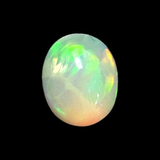 Natural White Ethiopian Opal Stone 0.23 Carats Oval Cabochon Shape 5 x 4 mm