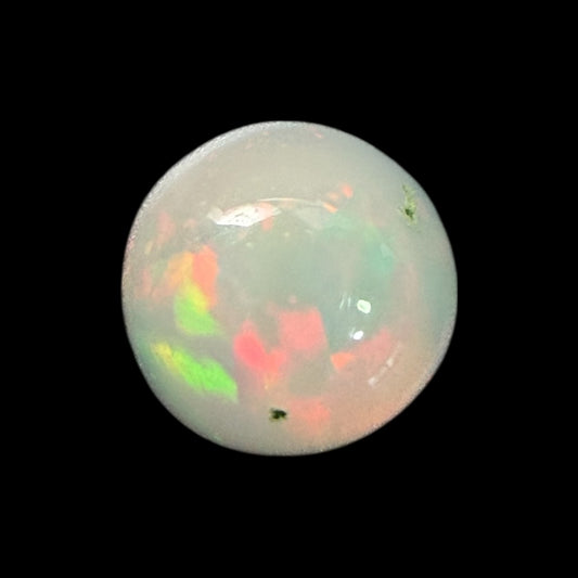 Natural White Ethiopian Opal Stone 0.23 Carats Round Cabochon Shape Size 5 mm