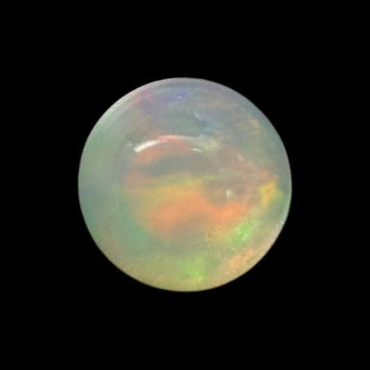 Natural White Ethiopian Opal Stone 0.31 Carats Round Cabochon Shape Size 5 mm