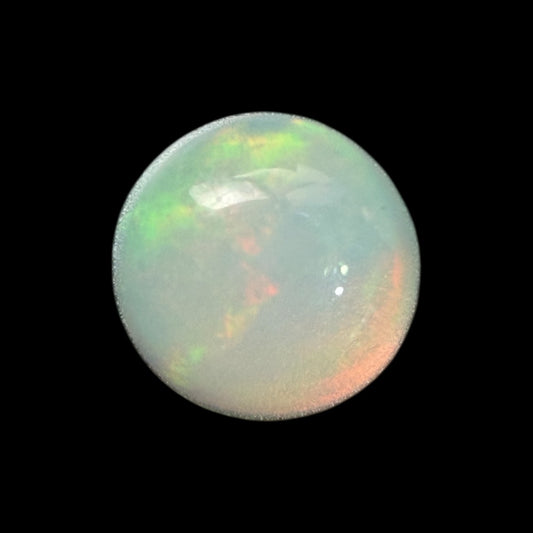 Natural White Ethiopian Opal Stone 0.33 Carats Round Cabochon Shape Size 5 mm