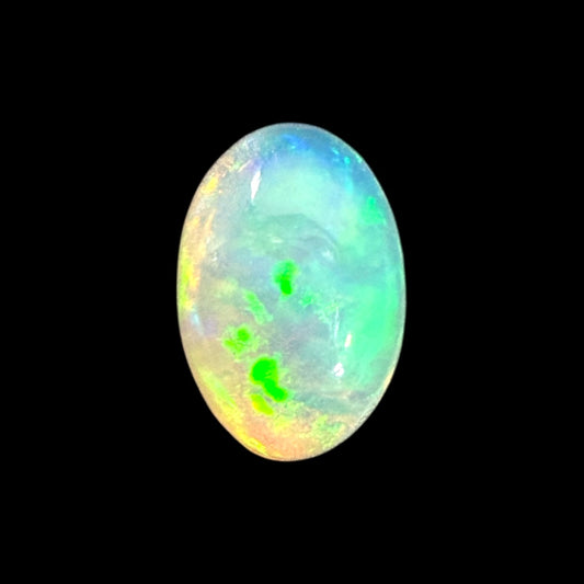 Natural White Ethiopian Opal Stone 0.35 Carats Oval Cabochon Shape 6.2 x 4.1 mm