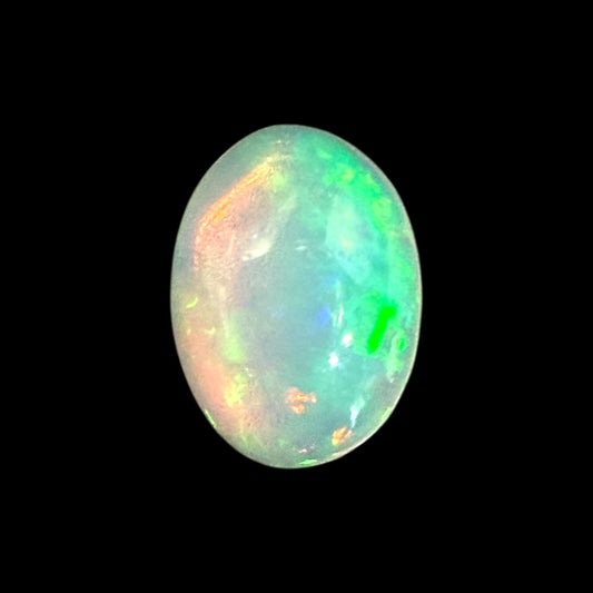 Natural White Ethiopian Opal Stone 0.36 Carats Oval Cabochon Shape 6.8 x 5 mm