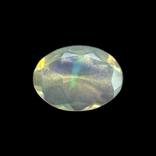Natural White Ethiopian Opal Stone 0.36 Carats Oval Cabochon Shape 6.9 x 5 mm