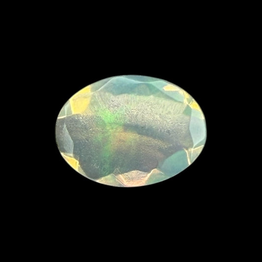 Natural White Ethiopian Opal Stone 0.36 Carats Oval Cabochon Shape 7 x 5.1 mm