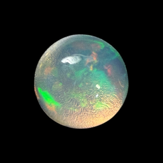 Natural White Ethiopian Opal Stone 0.36 Carats Round Cabochon Shape Size 5 mm