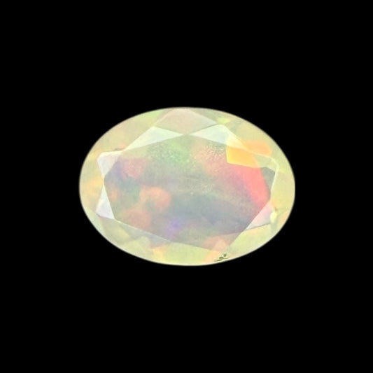 Natural White Ethiopian Opal Stone 0.37 Carats Oval Cabochon Shape 6.8 x 5 mm