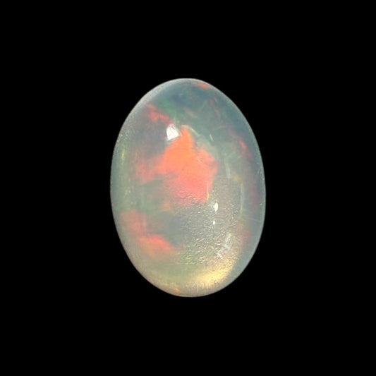 Natural White Ethiopian Opal Stone 0.42 Carats Oval Cabochon Shape 7 x 5 mm