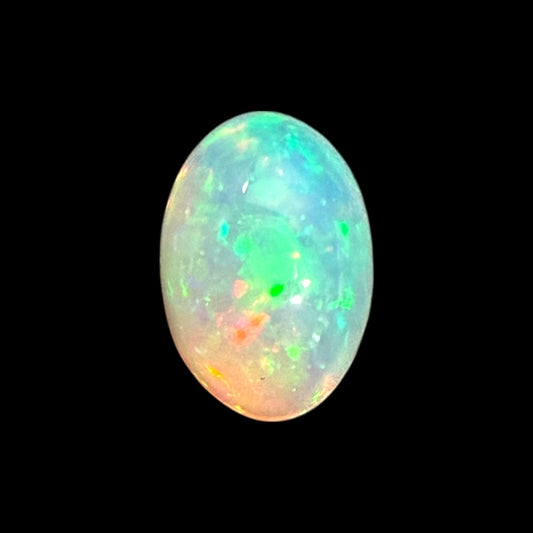 Natural White Ethiopian Opal Stone 0.43 Carats Oval Cabochon Shape 6.1 x 4.2 mm