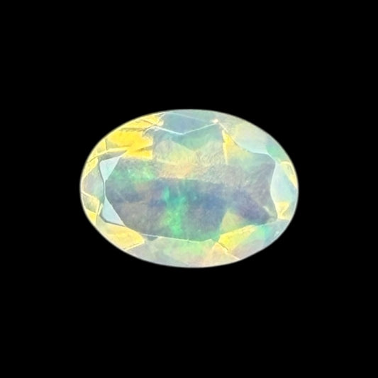 Natural White Ethiopian Opal Stone 0.45 Carats Oval Cabochon Shape 7 x 5 mm