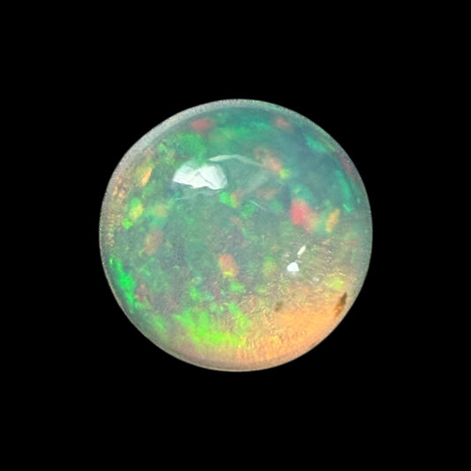 Natural White Ethiopian Opal Stone 0.51 Carats Round Cabochon Shape Size 6 mm