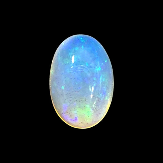 Natural White Ethiopian Opal Stone 0.78 Carats Oval Cabochon Shape 7 x 5 mm