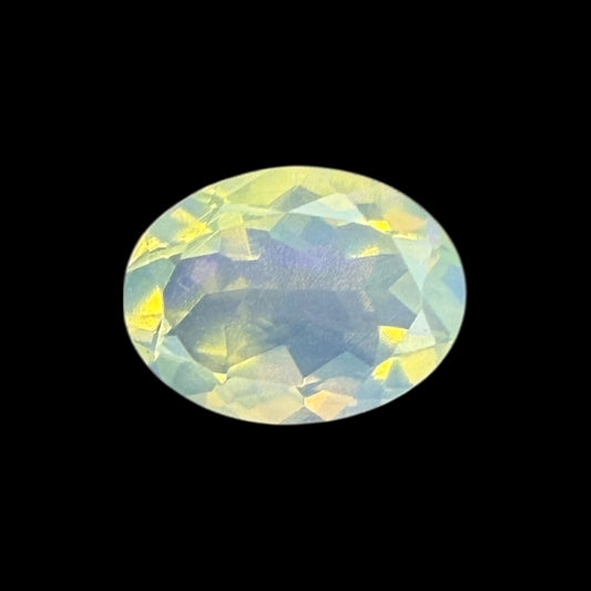 Natural White Ethiopian Opal Stone 0.84 Carats Oval Cabochon Shape 8 x 6 mm