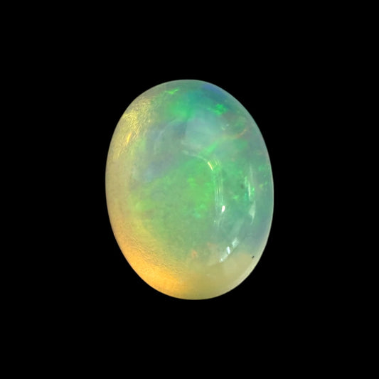 Natural White Ethiopian Opal Stone 0.98 Carats Oval Cabochon Shape 8.1 x 6.2 x 3.8 mm