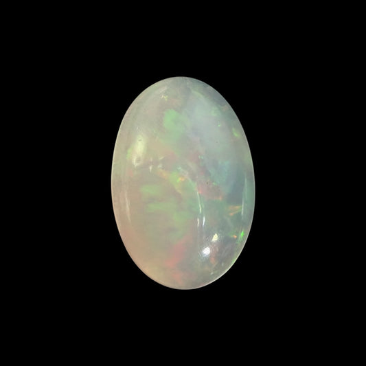 Natural White Ethiopian Opal Stone 11.11 Carats Oval Cabochon Shape 22.7 x 15.4 x 6.1 mm