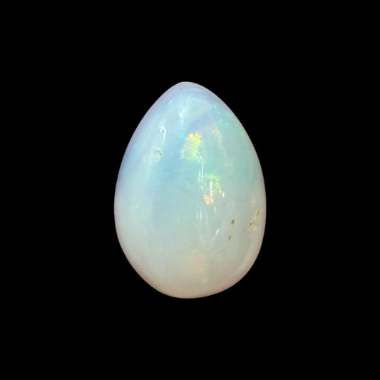 Natural White Ethiopian Opal Stone 11.83 Carats Pear Cabochon Shape 21.5 x 14.9 x 8 mm