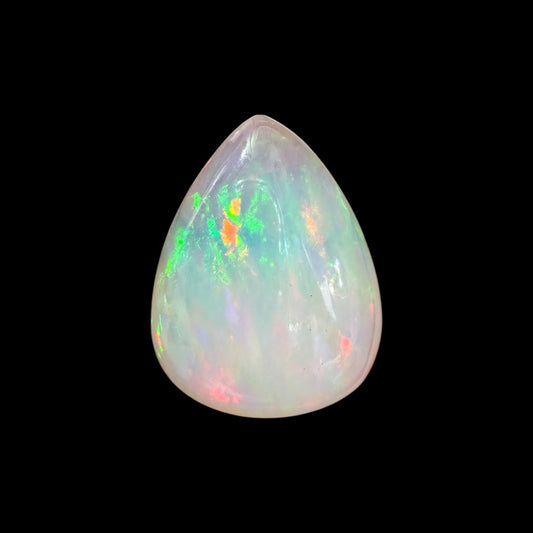 Natural White Ethiopian Opal Stone 14.09 Carats Pear Cabochon Shape 24.1 x 18.5 x 6.5 mm