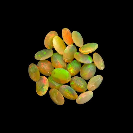 Natural White Ethiopian Opal Stone 15.11 Carats Oval Cabochon Shape 8 x 5 mm