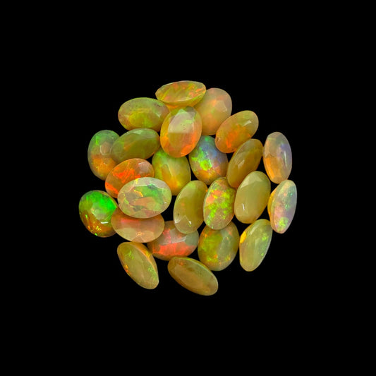 Natural White Ethiopian Opal Stone 17.22 Carats Oval Cabochon Shape 8 x 6 mm