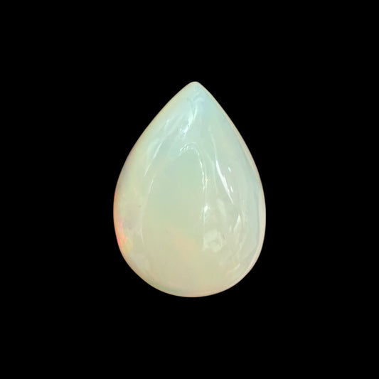 Natural White Ethiopian Opal Stone 18.20 Carats Pear Cabochon Shape 22.5 x 16.6 x 10.3 mm