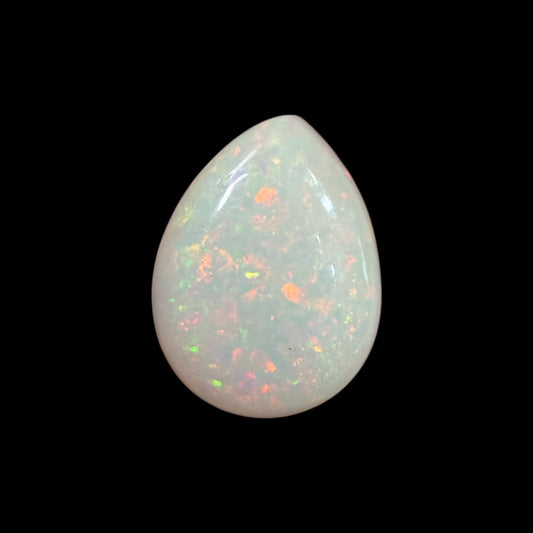 Natural White Ethiopian Opal Stone 2.24 Carats Pear Cabochon Shape 12.9 x 9.8 x 3.7 mm