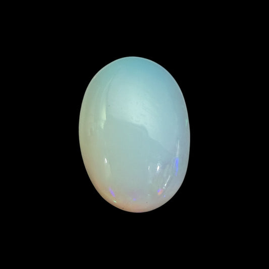 Natural White Ethiopian Opal Stone 20.12 Carats Oval Cabochon Shape 23.3 x 16.7 x 9.7 mm