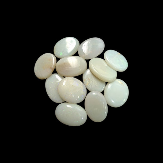 Natural White Ethiopian Opal Stone 20.82 Carats Oval Cabochon Shape 11 x 8 mm