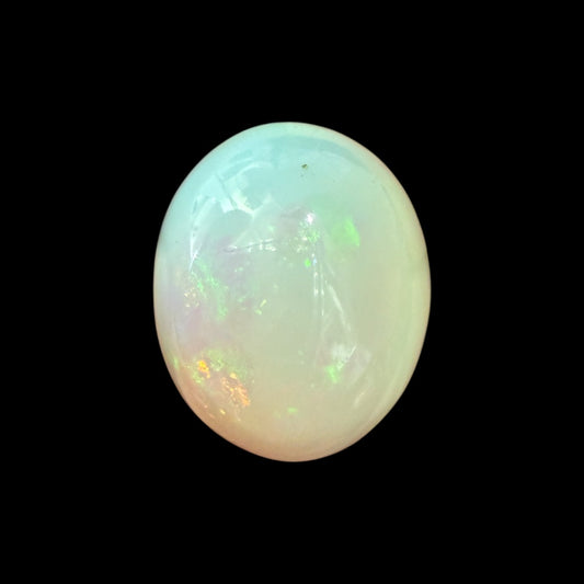 Natural White Ethiopian Opal Stone 21.17 Carats Oval Cabochon Shape 21.8 x 18 x 11.3 mm