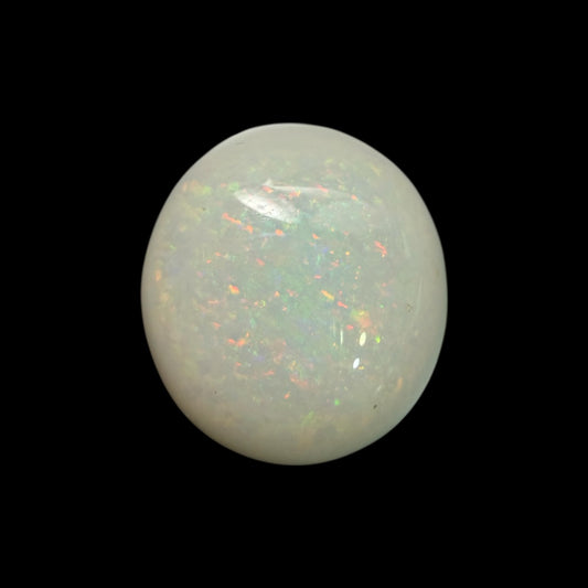 Natural White Ethiopian Opal Stone 23.39 Carats Oval Cabochon Shape 20 x 17.8 x 11.4 mm