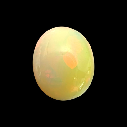 Natural White Ethiopian Opal Stone 29.37 Carats Oval Cabochon Shape 23.4 x 20.2 x 11.9 mm
