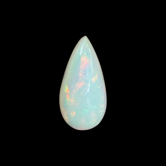 Natural White Ethiopian Opal Stone 8.93 Carats Pear Cabochon Shape 23 x 11.6 x 7.3 mm