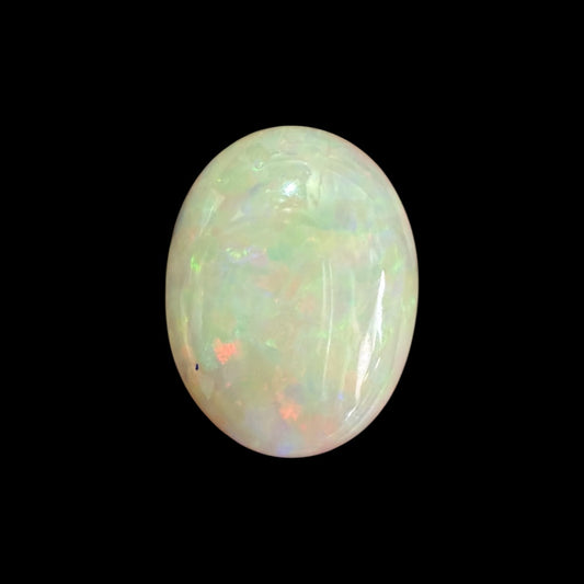 Natural WhiteSmoke Ethiopian Opal Stone 14.27 Carats Oval Cabochon Shape 24 x 18.2 x 7 mm