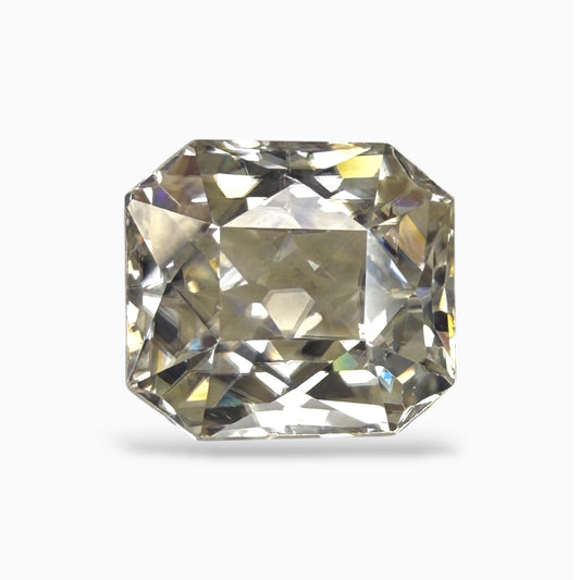 Natural White Zircon Stone Emerald Cut 5.10 Carats