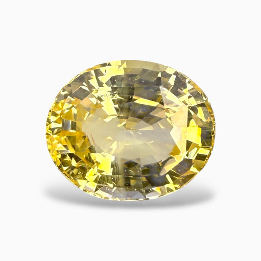 Natural Yellow Sapphire Oval Cut 5.55 Carats 11.20 x 9.32 x 6.02 mm No Heat Srilanka