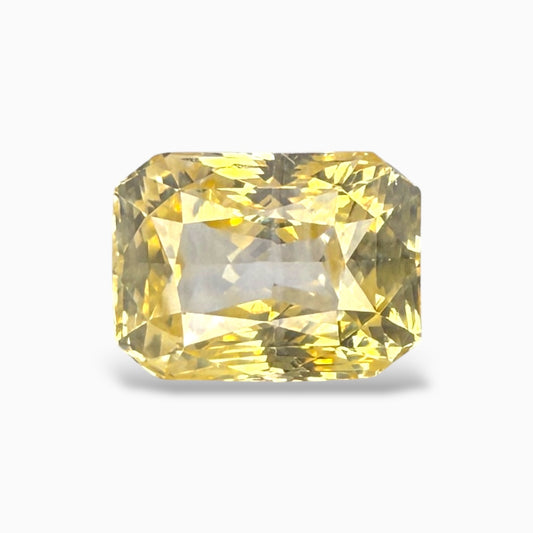 Natural Yellow Sapphire Radiant Cut 8.29 Carats IDL certified No Heat From Ceylon Srilanka