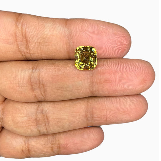 Natural Yellow Zircon Stone 5.50 Carats Cushion Cut