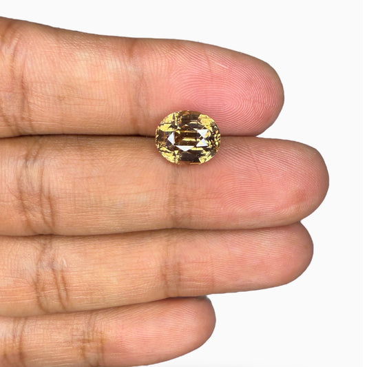 Natural Brownish Yellow Zircon Stone 6.10 Carats