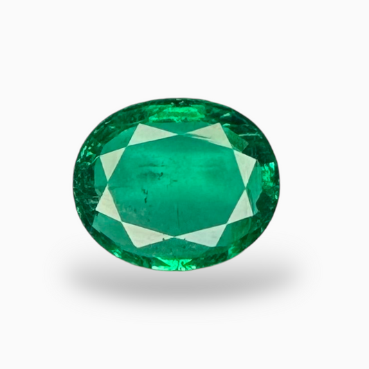 Natural Zambian Emerald Stone 4.80 Carats Oval 12.09x 10.09 x 4.52 mm Idl Certified