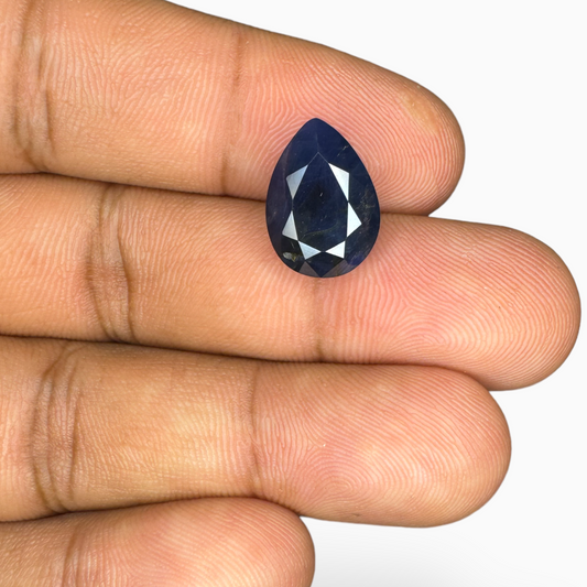 Natural Blue Sapphire Gemstone 7.12 Carats Pear Cut Shape