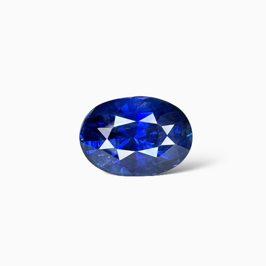 Natural Blue Sapphire Stone 3.79 Carats Oval Shape 10.36 x 7.39 x 6.14 mm
