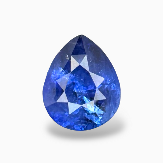 Natural Blue Sapphire Stone 4.05 Carats Pear Cut 10.72 x 8.52 mm