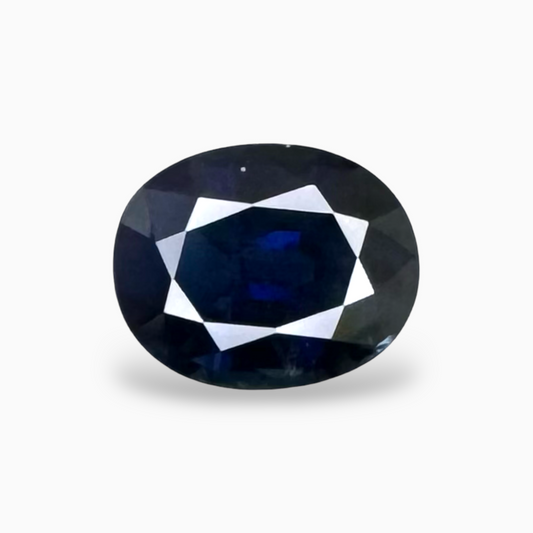 Natural Blue Sapphire Stone 7.43 Carats Oval Shape 12.5x10.5 mm