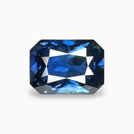 Natural Blue Sapphire Stone 8.01 Carats Emerald Cut Shape 12.86x9.49x6.39 mm